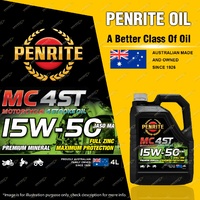 Penrite Premium Mineral MC-4ST 15W-50 Motorcycle 4 stroke Engine Oil 4L