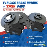 F + R Brake Rotors Pads for Jeep Grand Cherokee WH WK Commander XK XH