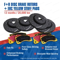 F + R Slotted Brake Rotors EBC Pads for Toyota Landcruiser SER 70 FZJ HZJ