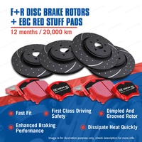 Front + Rear Slotted Brake Rotors EBC Red Pads for Subaru Forester SH