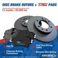 Front Brake Rotors TRW Pads for Toyota Land Cruiser FZJ HZJ HDJ 78 79