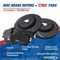 Front Slotted Brake Rotors Pads for Toyota Land Cruiser 80 Series 1990-1992