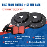 Rear Slotted Solid Brake Rotors Pads for Landrover Discovery Range Rover