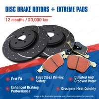 Front Slotted Brake Rotors Extreme Pads for Foton Tunland P201 2.8L 12-18