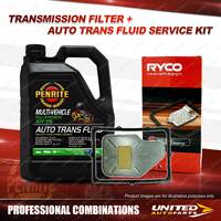 Ryco Transmission Filter + Penrite ATF Fluid for Holden Commodore VL 4N71B Trans