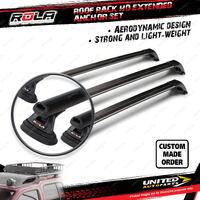 3 Rola 1250mm HD Extended Anchor Roof Rack Bars for Toyota Land Cruiser 200 Ser.