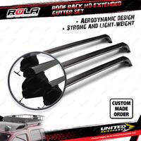 3 x Rola 1250mm HD Extended Gutter Roof Rack Bars Commercial Series GM 100mm