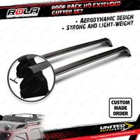 2 x Rola 1350mm HD Extended Gutter Roof Rack Bars Commercial Series GM CGM06-2-B