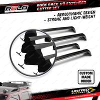 4 x Rola 1500mm HD Extended Gutter Roof Rack Bars Commercial Series GM CGM19-4-B