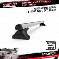 Rola Heavy Duty Extended Anchor Roof Rack Bar Black for Holden Colorado RG 12-On