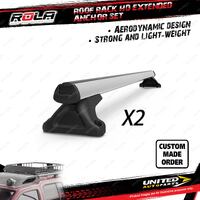 2 x Rola HD Extended Anchor Roof Rack Bars for Mitsubishi Triton MN Ute 06-14