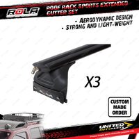 3 x Rola Sports Extended Gutter Roof Rack Bars for Mitsubishi Express Van 80-86