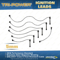 Tri-Power 5mm Ignition Leads for Toyota Landcruiser FJ75 FJ80 4.5L 1FZFE 92-98