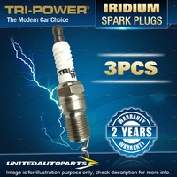 3 x Tri-Power Iridium Spark Plugs for Daihatsu Charade Cuore Handivan Sirion