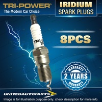 8 x Tri-Power Iridium Spark Plugs for Chevrolet V8 OHV 1962-1970 with 3/4" reach