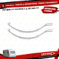 Pair Trojan Trailer 3 Leaf Slipper Dacromet Coated Suspension Leaf Springs 650Kg