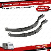 2x Trojan Trailer 7 Leaf Slipper Dacromet Coated Suspension Leaf Springs 1500Kg