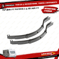 Pair Trojan Trailer 4 Leaf Short Slipper Dacromet Coated Leaf Springs 1000Kg