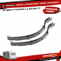 Pair Trojan Trailer 4 Leaf Short Slipper Dacromet Coated Leaf Springs 1500Kg