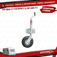 Trojan Trailer Manual Jockey Wheel 350 X 4 Pneumatic Galvanized Fold Hand