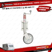 Trojan Trailer Manual Jockey Wheel 8 Inch X 2 Inch Solid Swivel Bracket