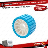 Trojan Roller Wobble Blue Ribbed for Trailer Hardware Rollers & Guides