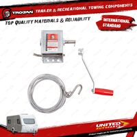 Trojan Trailer Manual Winch 1 : 1 6m Wire Galvanised for Vehicle Accessories