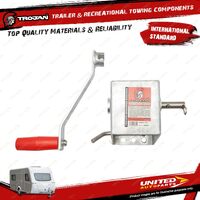 Trojan Trailer Manual Winch 1:1 No Wire Galvanised Stainless Steel Shafts