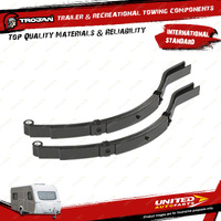 Pair Trojan 5 Leaf D/Eye Dacromet Coated Suspension Leaf Springs 1500Kg