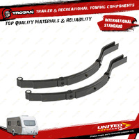 Pair Trojan 6 Leaf D/Eye Dacromet Coated Suspension Leaf Springs 1750Kg