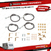 Trojan Hose Kit 3/8" Banjo Tandem Axle for Trailer Brake Hoses Cables