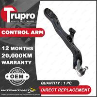 1x Trupro Front Lower RH Control Arm for Toyota Corolla ZRE 152R 153R 182R Auris