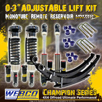 Monotube Remote Reservoir 0-3 Inch ADJ Shock Leaf Lift Kit for Nissan Navara D40