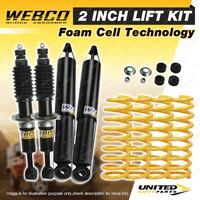 2" 50mm Foam Cell Lift Kit Webco Shocks Coil Springs for Toyota FJ Cruiser 06-On