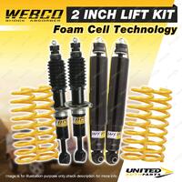 2" 50mm Foam Cell Lift Kit Shocks Coil for Toyota Landcruiser 200 Ser 07-On