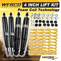 4" 100mm Foam Cell Lift Kit Webco Shock Coil for Toyota Landcruiser 80 105 90-On