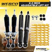 Adjustable 2 - 3 Inch Lift Kit Webco Shocks Coil Springs for Isuzu Mu-X 14-21