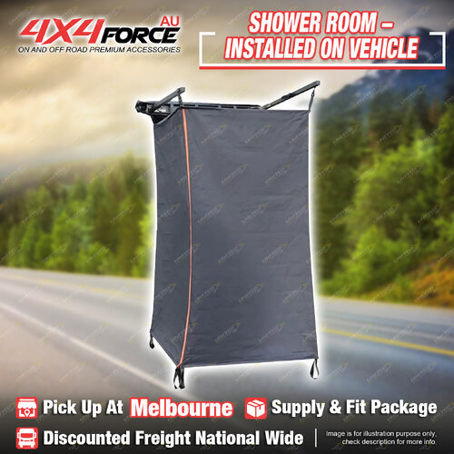 4X4FORCE Shower Room Installed on Vehicle - Camping Essentials MEL Stock