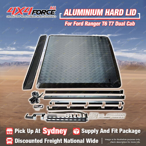 4X4FORCE HD Aluminium Hard Lid Cover for Ford Ranger T6 T7 Dual Cab Ute SYD