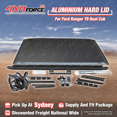 4X4FORCE Heavy Duty Aluminium Hard Lid Cover for Ford Ranger T9 Dual Cab Ute SYD