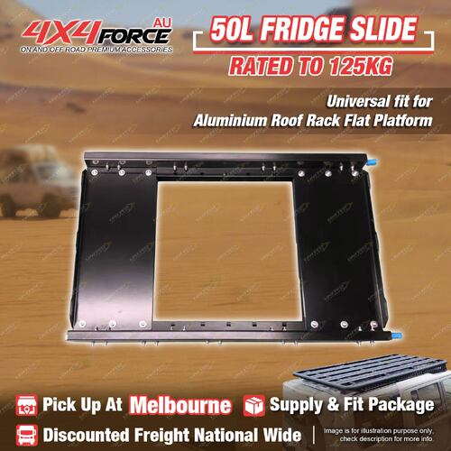 50L Fridge Slide Rated to 125kg for Universal Roof Rack Flat Platform MEL