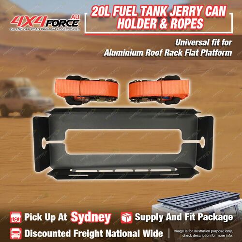 20L Fuel Tank Jerry Can Holder & Rope for Aluminium Roof Rack Flat Platform SYD