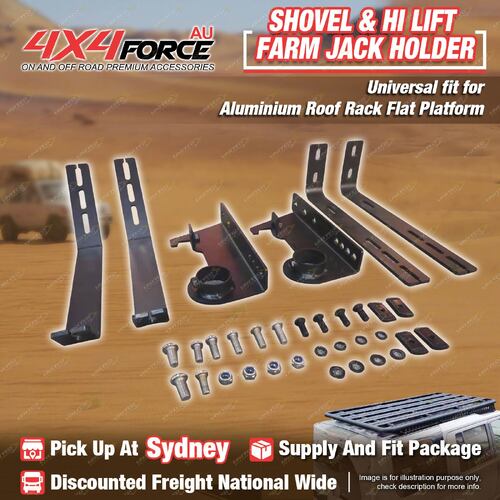 Shovel & Hi Lift Farm Jack Holder for Aluminium Roof Rack Flat Platform SYD