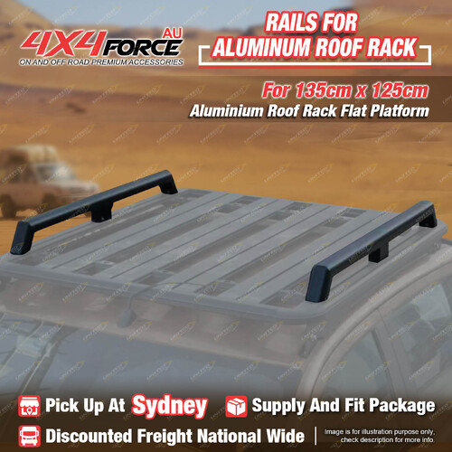 2 pcs 4X4FORCE Rails for 135x125cm Aluminium Roof Rack Flat Platform SYD Stock