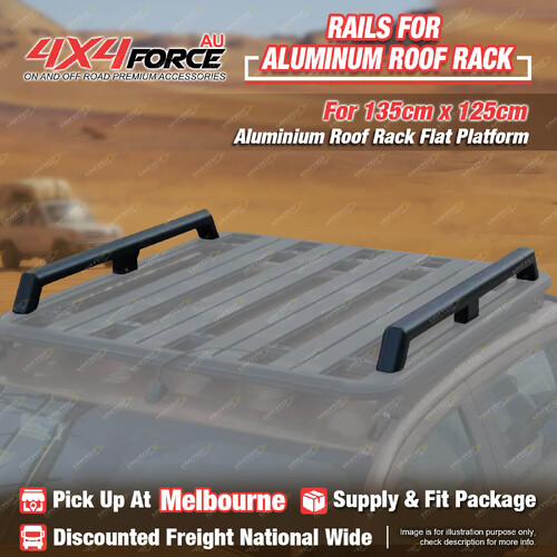 2 pcs 4X4FORCE Rails for 135x125cm Aluminium Roof Rack Flat Platform MEL Stock