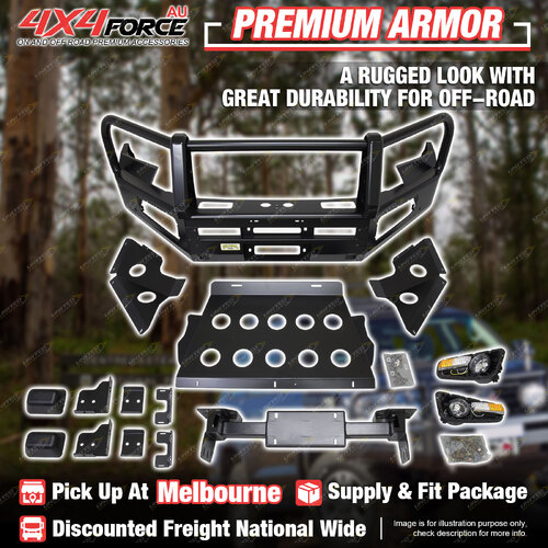 Premium Armor Front Bull Bar 3 Loop Bumper Bar for Toyota Hilux Rocco 21-On MEL