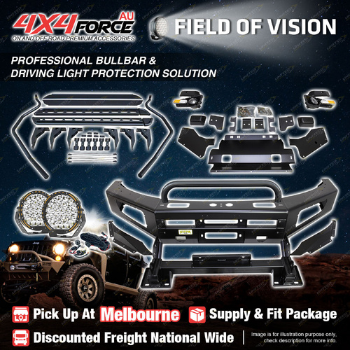 Safari Shield U Loop Bullbar Lights Side Steps for Toyota Hilux Revo 15-On MEL