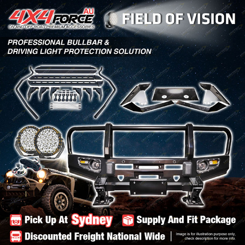 Armor 3 Loop Bullbar Lights Side Steps for Toyota Landcruiser 200 2007-2015 SYD