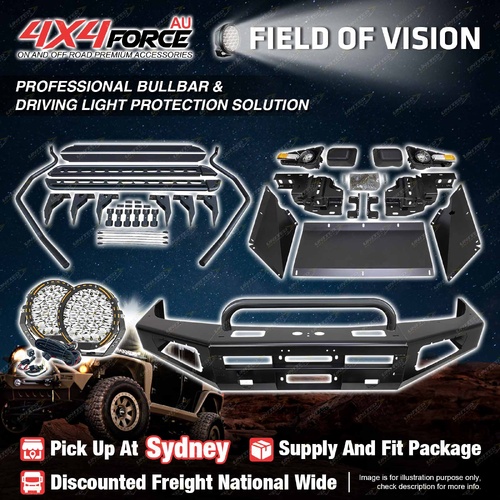 Safari Shield U Loop Bullbar Lights Side Steps for Toyota Landcruiser 100 SYD