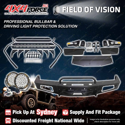 Safari Shield U Loop Bullbar Lights Side Steps for Toyota Landcruiser 80 SYD